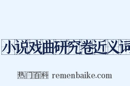 小说戏曲研究卷近义词是什么意思的图片